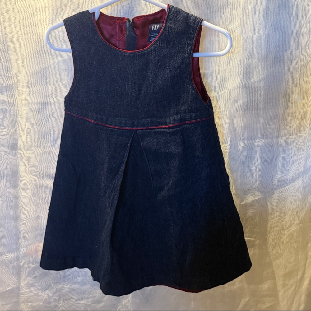 GAP Kids Navy and Burgundy Casual Dress